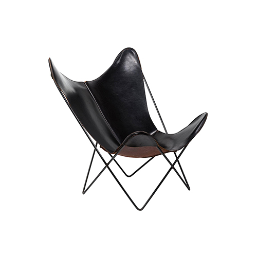 LC-016B 黑色皮质蝴蝶椅